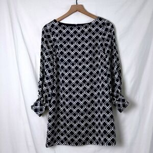 Banana Republic Women Mini Dress Navy Blue White Size 0P Quiet Luxury Preppy